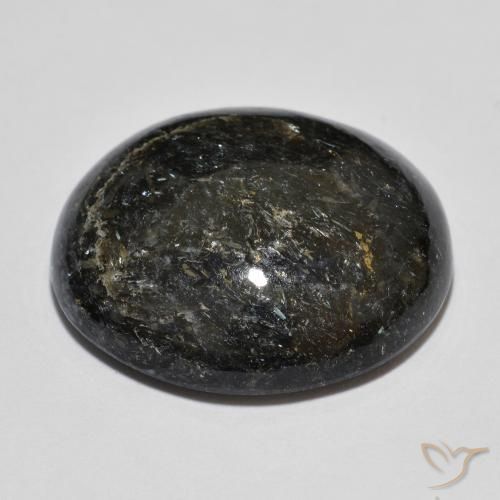 Nuummita preto natural 21,06ct, corte oval, opaco