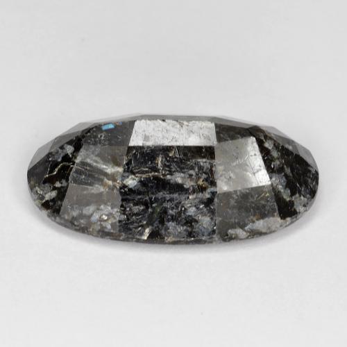 Nuummite Preto com brilho azul Natural 14.34ct, Corte Oval, Opaco