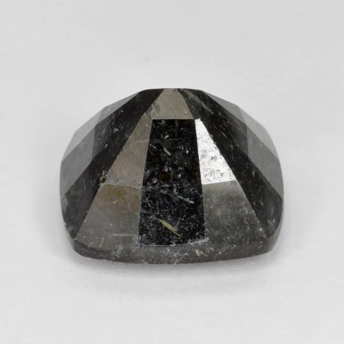 Nuummita preto com brilho azul natural 7,92ct, almofada cortada, opaco