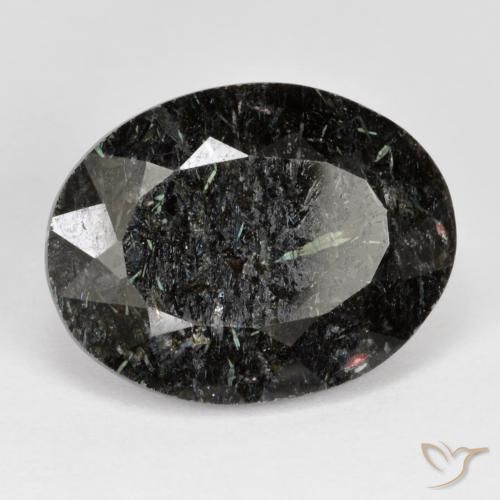 Nuummite Preto com brilho azul Natural 22.20ct, oval, Opaco