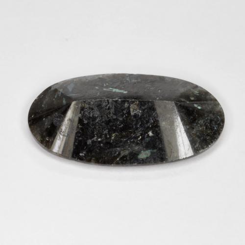 Nuummite Preto com brilho azul Natural 7.30ct, Corte Oval, Opaco