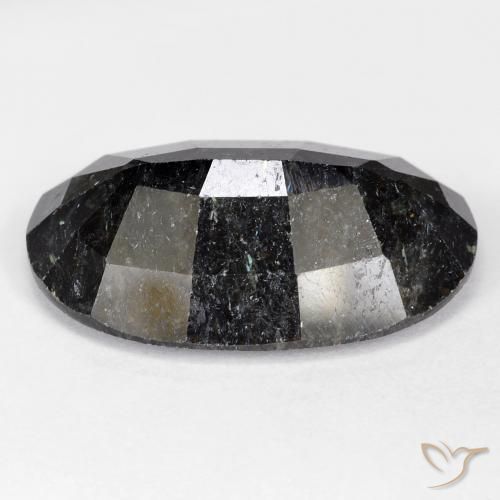 Nuummite Preto com brilho azul Natural 21.59ct, oval, Opaco
