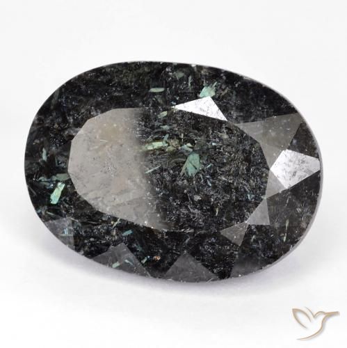 Nuummite Preto com brilho azul Natural 29.76ct, oval, Opaco