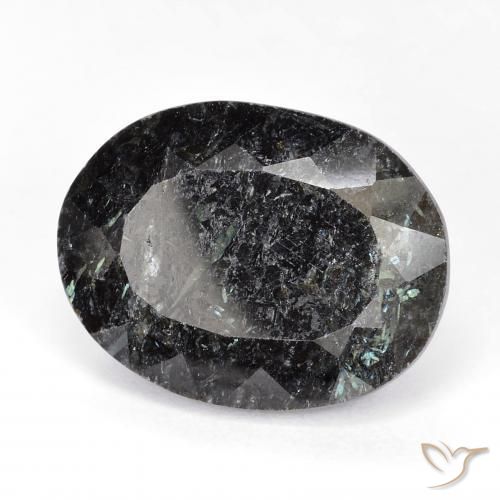 Nuummite Preto com brilho azul Natural 20.28ct, oval, Opaco