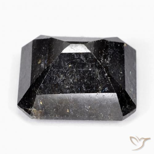 Nuummite Preto com brilho azul Natural 26.45ct, Corte Octógono / Esmeralda, Opaco