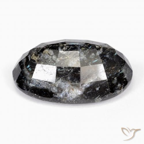 Nuummite Preto com brilho azul Natural 21.56ct, oval, Opaco