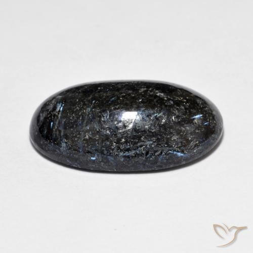 Nuummite Preto com brilho azul Natural 10.77ct, oval, Opaco