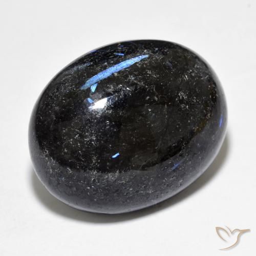 Nuummite Preto com brilho azul Natural 21.81ct, oval, Opaco