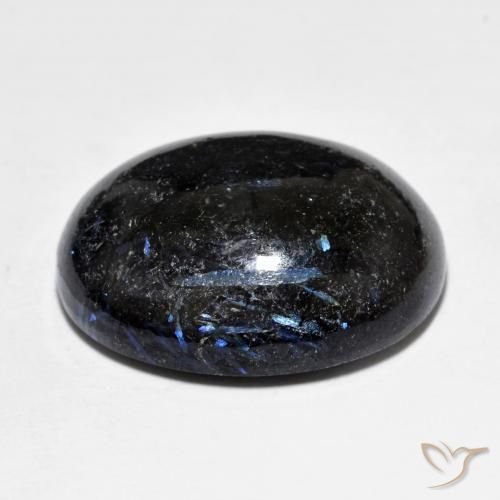 Nuummite Preto com brilho azul Natural 21.81ct, oval, Opaco