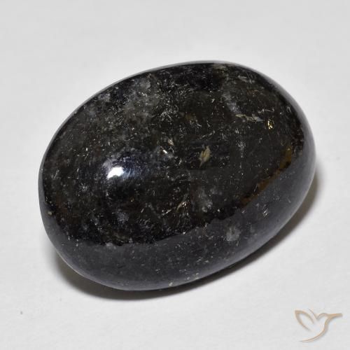 Nuummite Preto com brilho azul Natural 20.25ct, oval, Opaco
