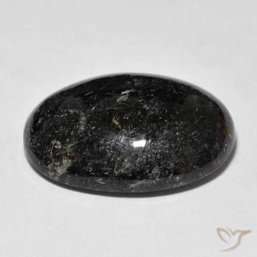 Nuummite Preto com brilho azul Natural 20.25ct, oval, Opaco