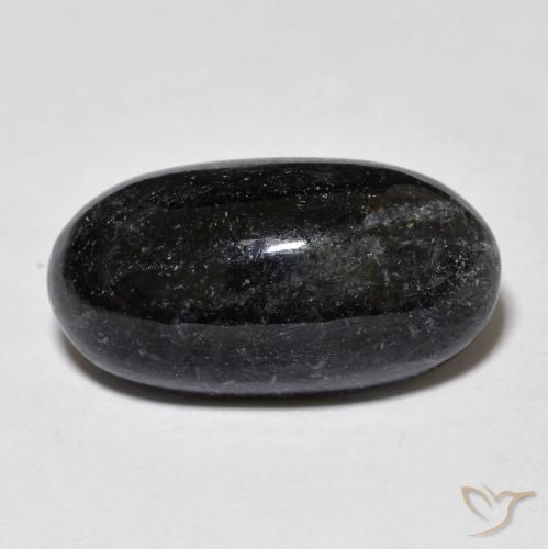 14.55ct Natural Preto com brilho azul Nuummite, oval, Opaco