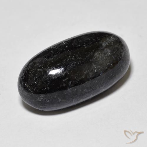 Nuummite Preto com brilho azul Natural 14.55ct, oval, Opaco
