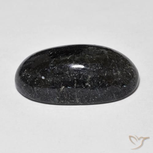 Nuummite Preto com brilho azul Natural 14.55ct, oval, Opaco