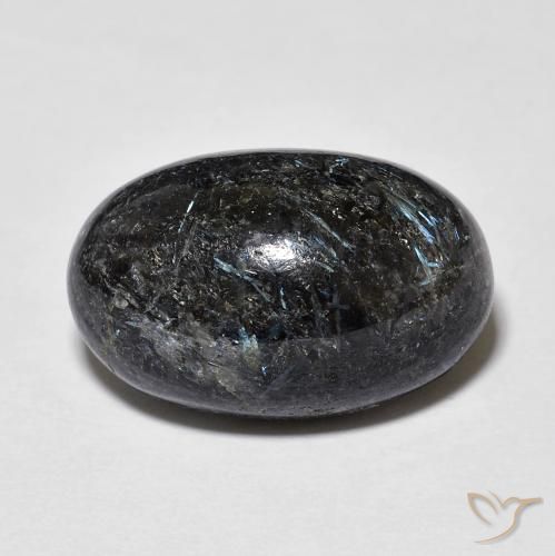13.23ct Natural Preto com brilho azul Nuummite, oval, Opaco