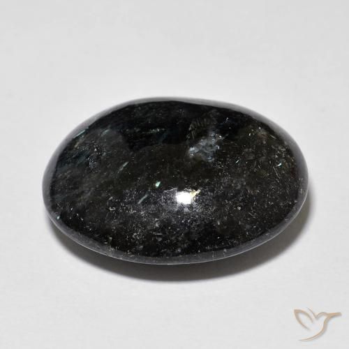 Nuummite Preto com brilho azul Natural 18.31ct, oval, Opaco