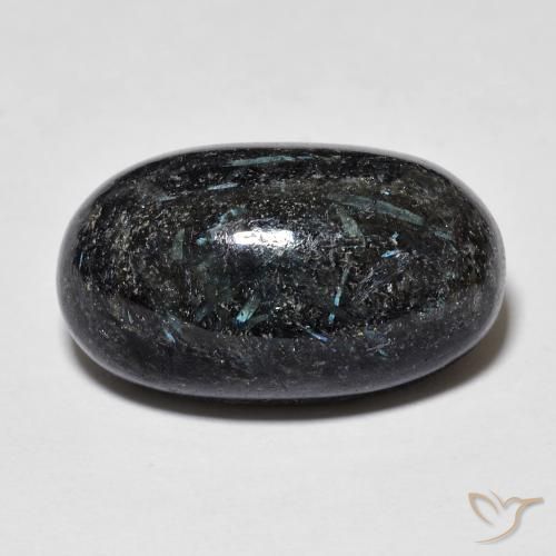 Nuummite Preto com brilho azul Natural 15.01ct, oval, Opaco