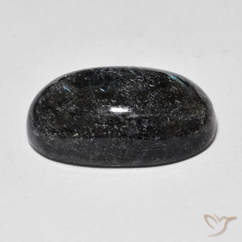 Nuummite Preto com brilho azul Natural 15.01ct, oval, Opaco