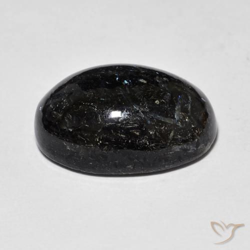 Nuummite Preto com brilho azul Natural 12.71ct, oval, Opaco