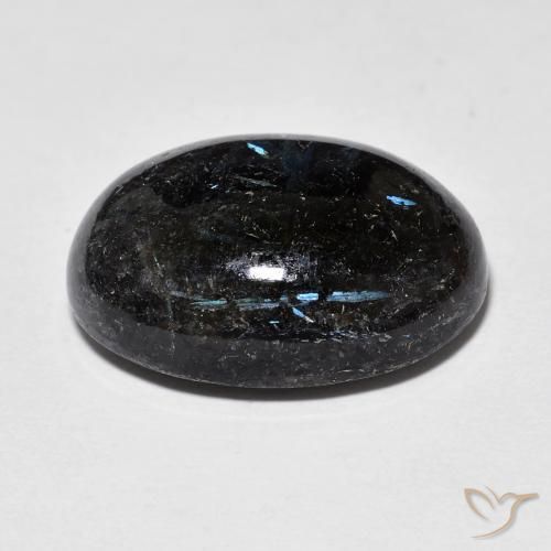 Nuummite Preto com brilho azul Natural 17.50ct, oval, Opaco