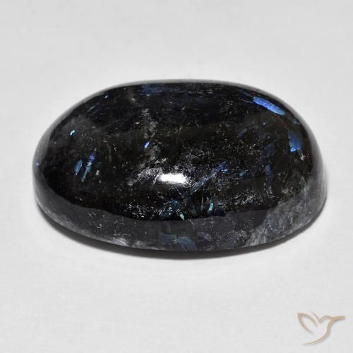 Nuummite Preto com brilho azul Natural 28.34ct, oval, Opaco