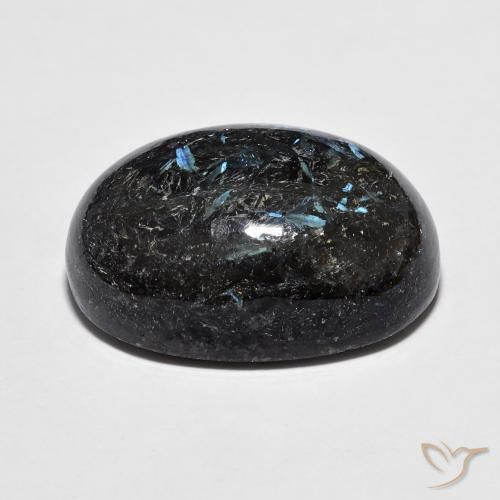 Nuummite Preto com brilho azul Natural 16.00ct, oval, Opaco