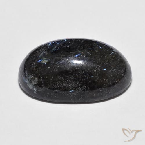 Nuummite Preto com brilho azul Natural 16.43ct, oval, Opaco