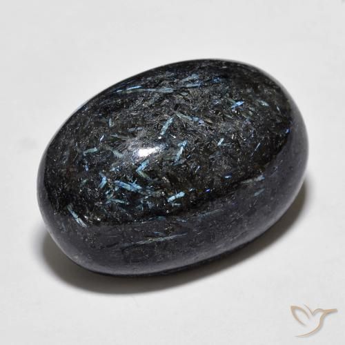 Nuummite Preto com brilho azul Natural 20.13ct, oval, Opaco