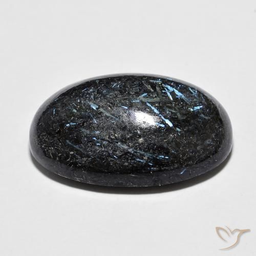 Nuummite Preto com brilho azul Natural 20.13ct, oval, Opaco