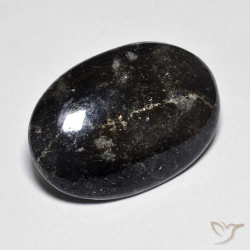 13.80ct Natural Preto com brilho azul Nuummite, oval, Opaco