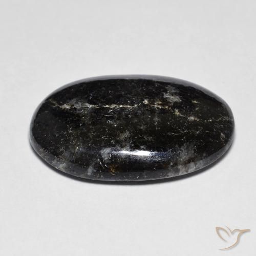Nuummite Preto com brilho azul Natural 13.80ct, oval, Opaco