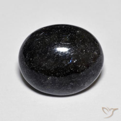 9.11ct Natural Preto com brilho azul Nuummite, oval, Opaco