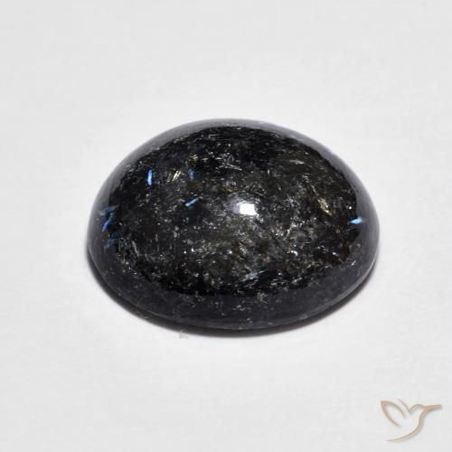 Nuummite Preto com brilho azul Natural 6.95ct, oval, Opaco