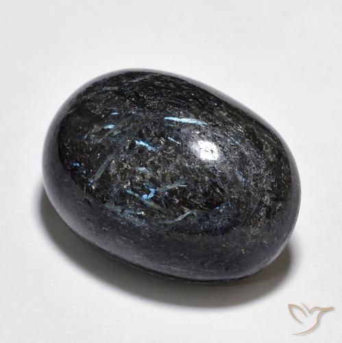 Nuummite Preto com brilho azul Natural 25.34ct, oval, Opaco