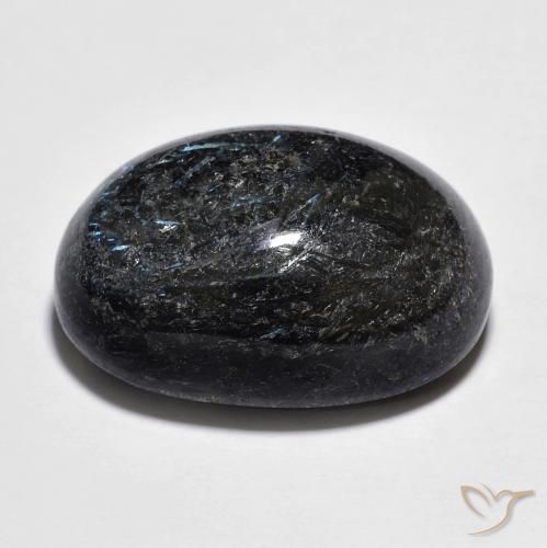 Nuummite Preto com brilho azul Natural 25.34ct, oval, Opaco
