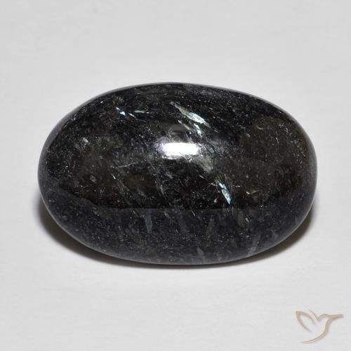 Nuummite Preto com brilho azul Natural 13.93ct, oval, Opaco