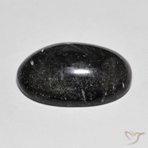 Nuummite Preto com brilho azul Natural 13.93ct, oval, Opaco