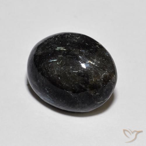 Nuummite Preto com brilho azul Natural 8.00ct, oval, Opaco