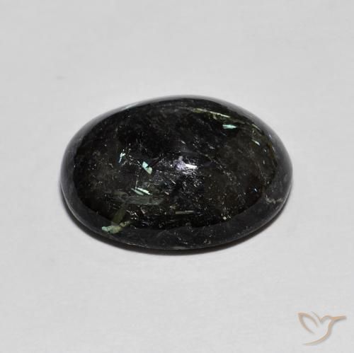Nuummite Preto com brilho azul Natural 8.00ct, oval, Opaco