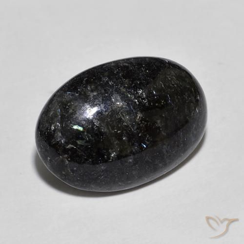 Nuummite Preto com brilho azul Natural 9.38ct, oval, Opaco