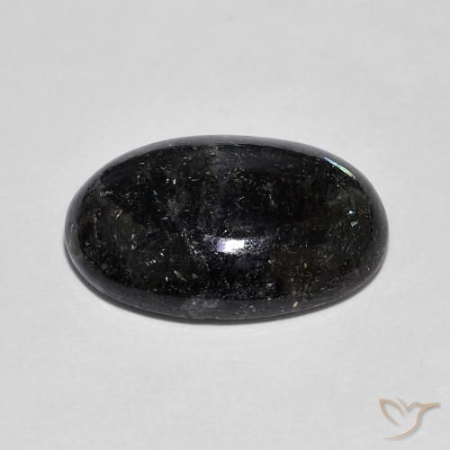 Nuummite Preto com brilho azul Natural 9.38ct, oval, Opaco