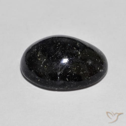 Nuummite Preto com brilho azul Natural 8.46ct, oval, Opaco