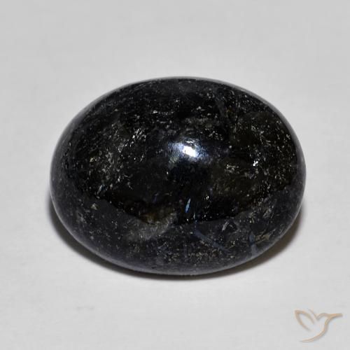 10.82ct Natural Preto com brilho azul Nuummite, oval, Opaco