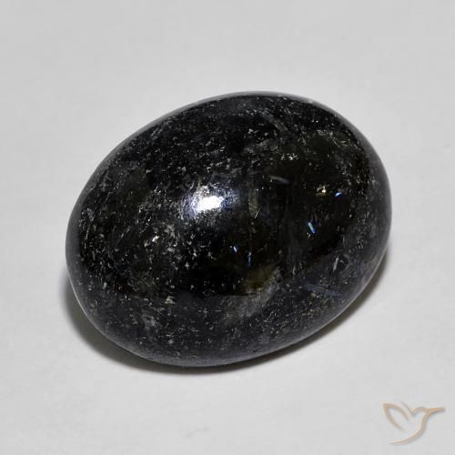 Nuummite Preto com brilho azul Natural 10.82ct, oval, Opaco