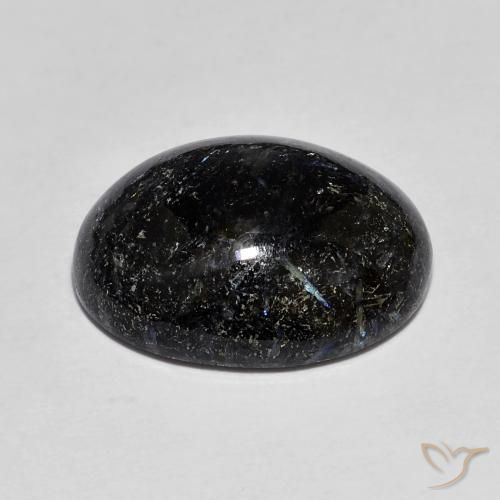 Nuummite Preto com brilho azul Natural 10.82ct, oval, Opaco
