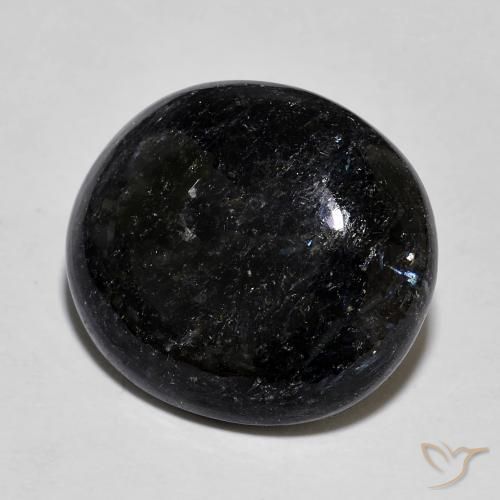 14.33ct Natural Preto com brilho azul Nuummite, oval, Opaco