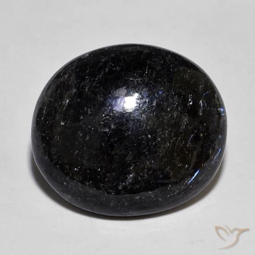 Nuummite Preto com brilho azul Natural 14.33ct, oval, Opaco