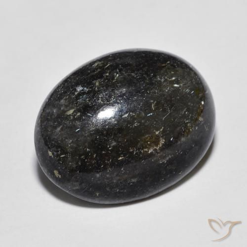 Nuummite Preto com brilho azul Natural 12.15ct, oval, Opaco