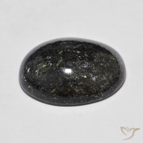 Nuummite Preto com brilho azul Natural 12.15ct, oval, Opaco