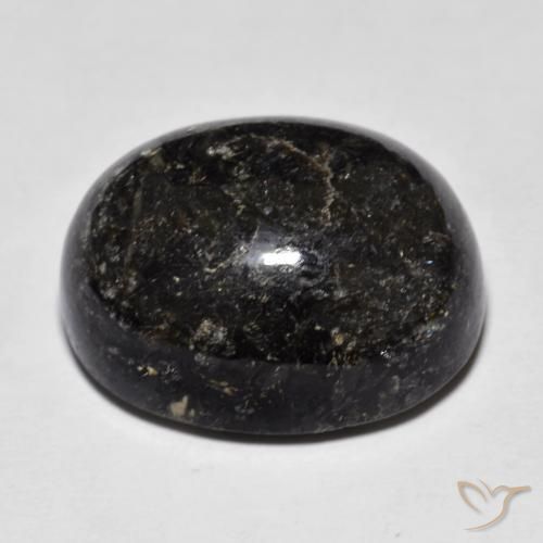 Nuummite Preto com brilho azul Natural 27.76ct, oval, Opaco